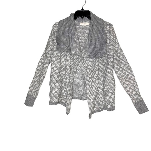 Loft Wool Blend Waterfall Open Front Cardigan - Picture 1 of 6